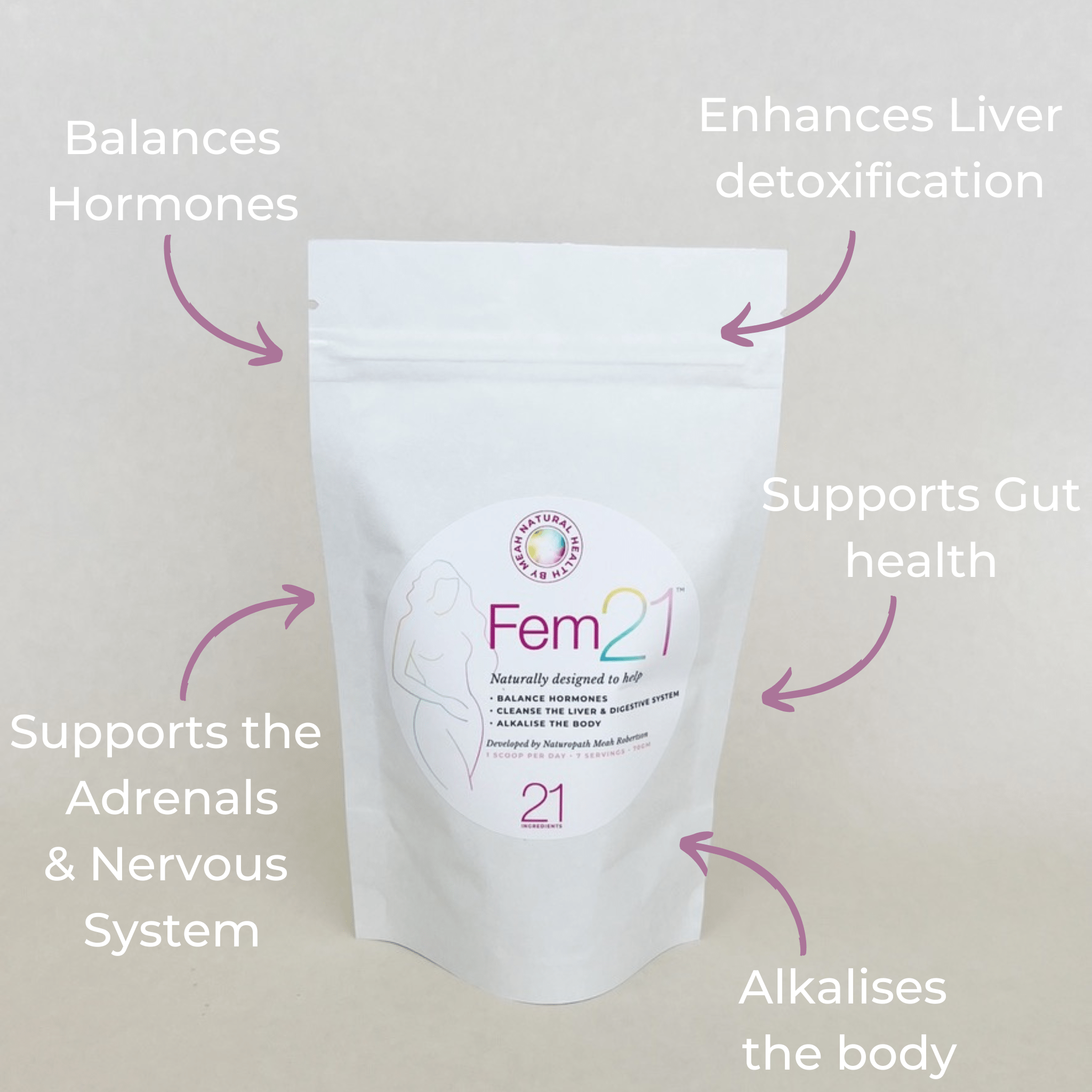 Fem21 - 70g pouch - 7 servings - Natural Health by Meah
