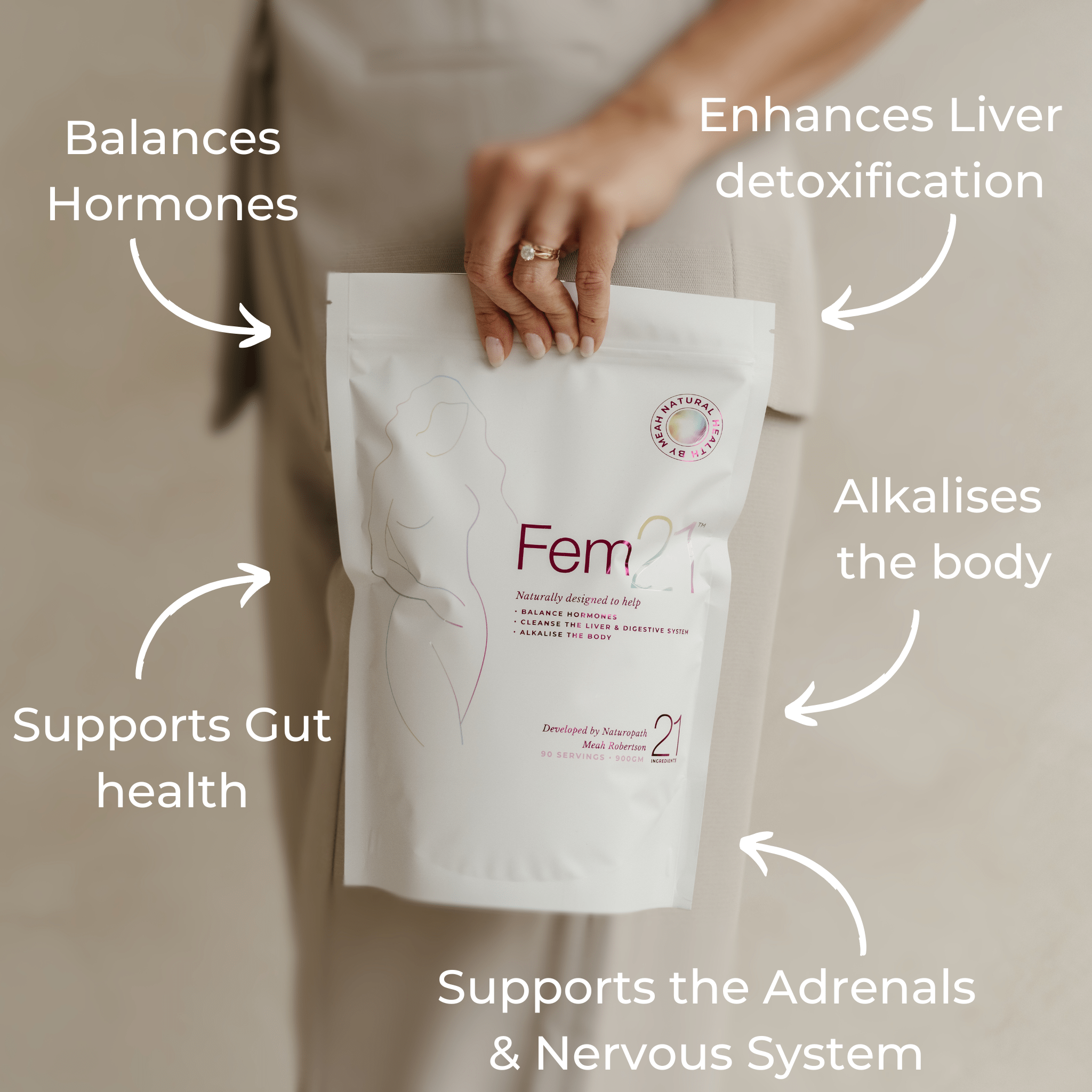 Fem21 - 900g Pouch - 90 servings - Natural Health by Meah