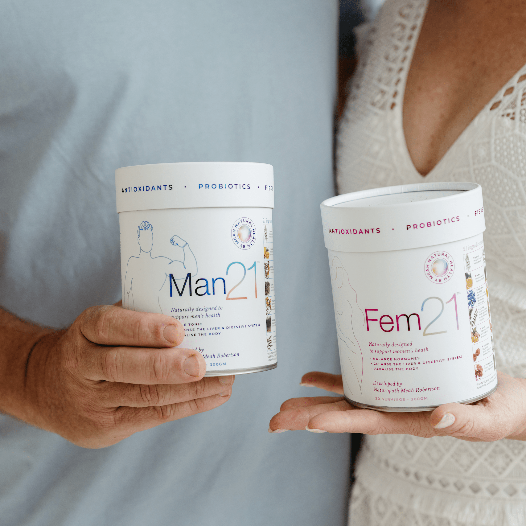 His & Hers Bundle – Fem21 + Man21 (300g each) - Natural Health by Meah