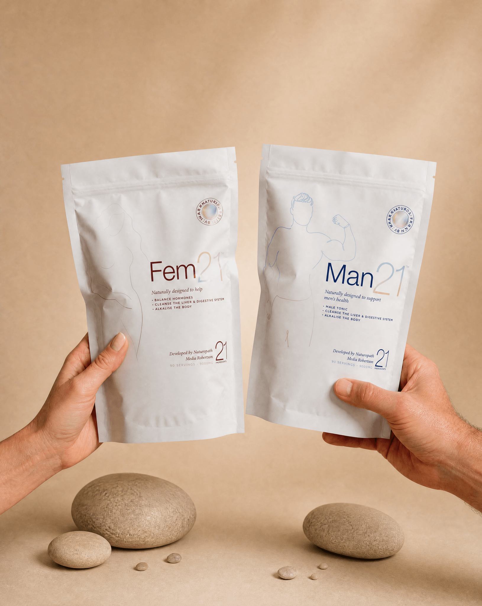 His & Hers Bundle – Fem21 + Man21 (900g each) - Natural Health by Meah