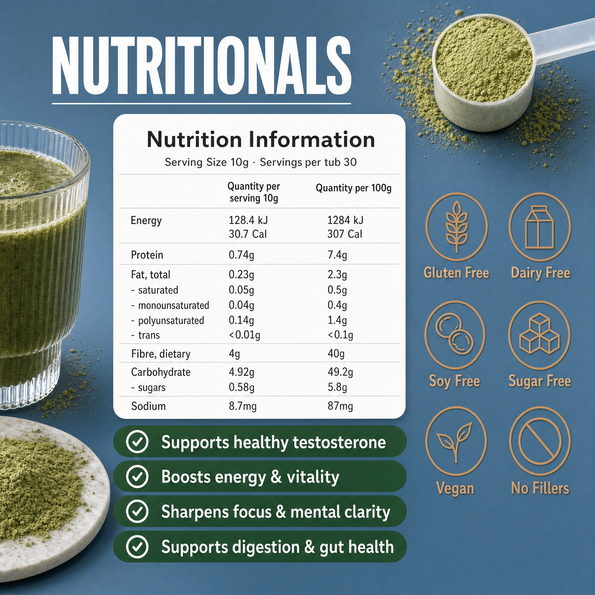 Man21 - 300g tub - 30 servings - Natural Health by Meah