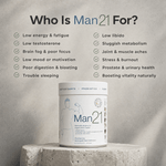 Man21 - 300g tub - 30 servings - Natural Health by Meah