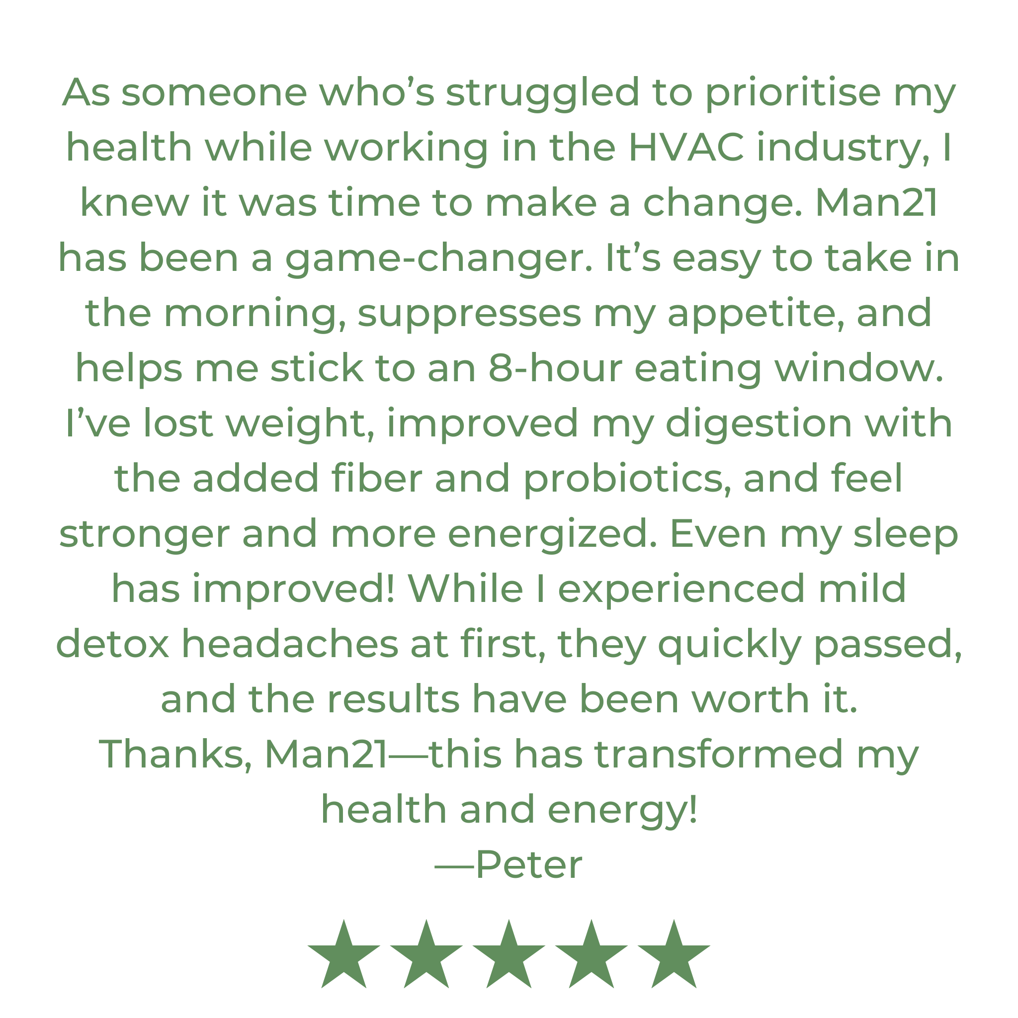 Man21 - 70g pouch - 7 servings - Natural Health by Meah