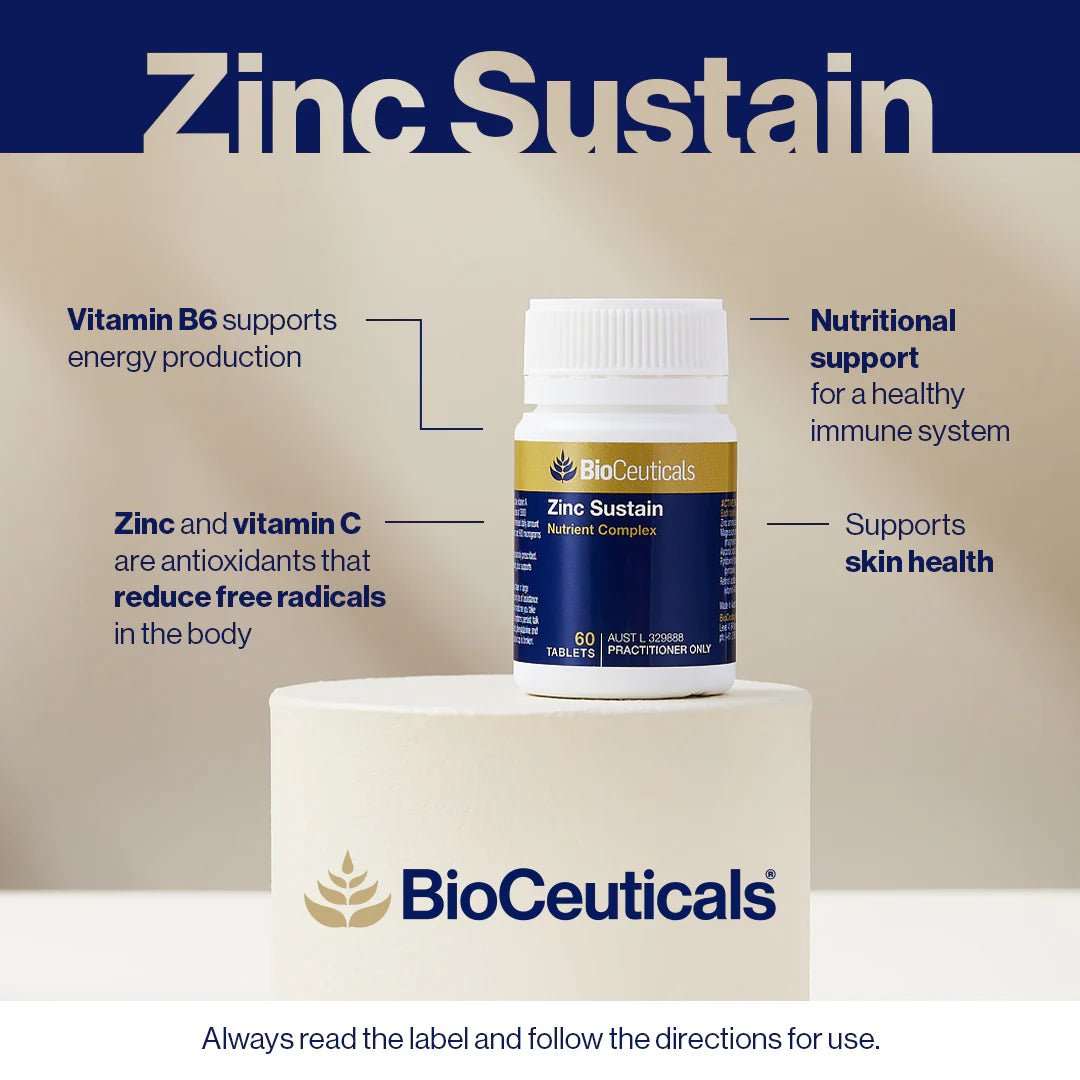 Zinc Sustain - Bioceuticals 120 tabs - Natural Health by Meah