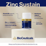 Zinc Sustain - Bioceuticals 120 tabs - Natural Health by Meah